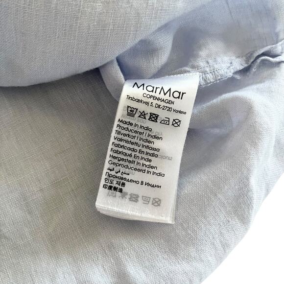 MarMar Coppenhagen Boys Light Blue Linen Mandarin Collar Short Sleeve Shirt Sz 3 - Picture 5 of 6